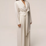 Cream Estate Pleated Trouser