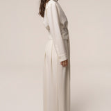 Cream Estate Pleated Trouser
