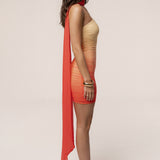 Orange Romance Scarf Mini Dress