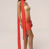 Orange Romance Scarf Mini Dress