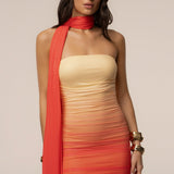 Orange Romance Scarf Mini Dress