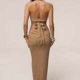 Beige Cabana Halter top