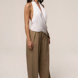 Ivory Villa Draped Halter Top