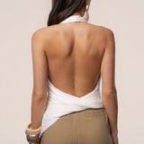 Ivory Villa Draped Halter Top