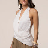 Ivory Villa Draped Halter Top