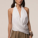 Ivory Villa Draped Halter Top