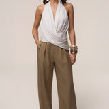 Ivory Villa Draped Halter Top