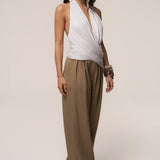 Ivory Villa Draped Halter Top
