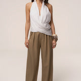 Ivory Villa Draped Halter Top