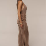 Beige Rustic Charm Halter Jumpsuit