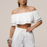 White Marina Two-Piece Pant Set