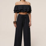 Black Marina Two-Piece Pant Set