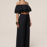 Black Marina Two-Piece Pant Set