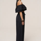 Black Marina Two-Piece Pant Set