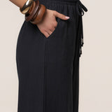 Black Marina Two-Piece Pant Set