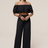 Black Marina Two-Piece Pant Set