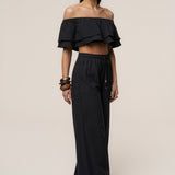 Black Marina Two-Piece Pant Set