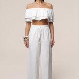 White Marina Two-Piece Pant Set