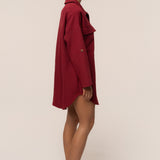 Burgundy Downtime Collared Shirt Dress