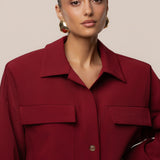 Burgundy Downtime Collared Shirt Dress