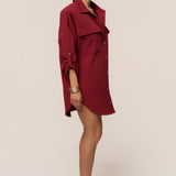 Burgundy Downtime Collared Shirt Dress