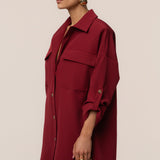 Burgundy Downtime Collared Shirt Dress
