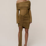 Lime After Hours Drape Dress