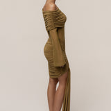 Lime After Hours Drape Dress