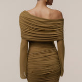 Lime After Hours Drape Dress