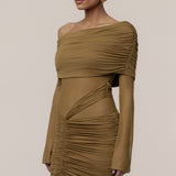 Lime After Hours Drape Dress