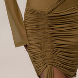 Lime After Hours Drape Dress