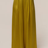 Yellow Cascade Satin Pant Set