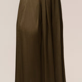 Olive Cascade Satin Pant Set