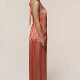 Salmon Cascade Satin Pant Set