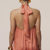 Salmon Cascade Satin Pant Set