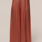 Salmon Cascade Satin Pant Set