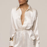 Ivory City Shine Metallic Romper