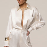Ivory City Shine Metallic Romper