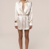 Ivory City Shine Metallic Romper