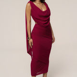 Fuchsia Divine Drape Skirt Set