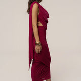 Fuchsia Divine Drape Skirt Set