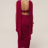 Fuchsia Divine Drape Skirt Set