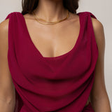 Fuchsia Divine Drape Skirt Set
