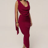 Fuchsia Divine Drape Skirt Set
