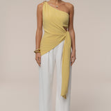 Yellow Palmera One Shoulder Top