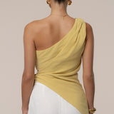 Yellow Palmera One Shoulder Top