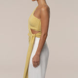 Yellow Palmera One Shoulder Top