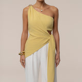 Yellow Palmera One Shoulder Top