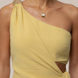 Yellow Palmera One Shoulder Top
