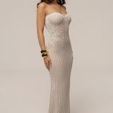 Cream Camila Crochet Maxi Dress